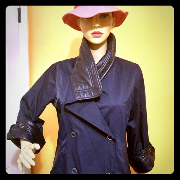 Bagatelle - Navy Blue leather jacket - Picture 1 of 8